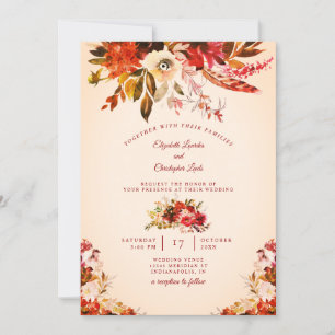 Invitación Boda de marfil de esplendor otoñal morboso