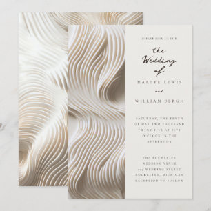 Invitación Boda de marfil de flujo cremoso