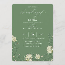 Invitación Boda de marfil inglés verde antiguo