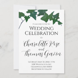 Invitación Boda de marfil inglés verde clásico
