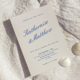 Invitación Boda de marfil y azul marino