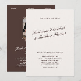 Invitación Boda de Marfil y Marrón