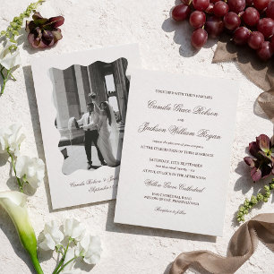 Invitación Boda de Marfil y Marrón
