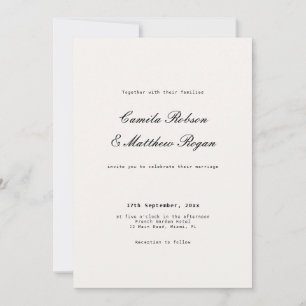 Invitación Boda de Marfil y Negro