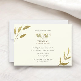 Invitación Boda de marfil y oro Casual elegante