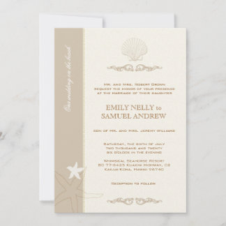 Invitación Boda de Marfil y Tan a orillas del mar