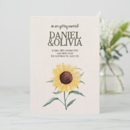 Invitación Boda de margarita de color retro pastel