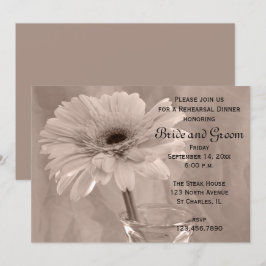 Invitación Boda de margarita tintada rosada para la cena