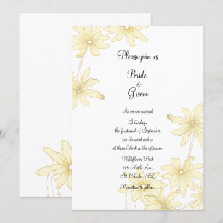 Invitación Boda de margaritas amarillas