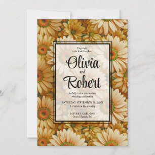 Invitación Boda de margaritas amarillas de girasol floral ama