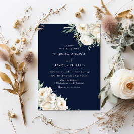 Invitación Boda de Marina Premium Floral White de Lujo