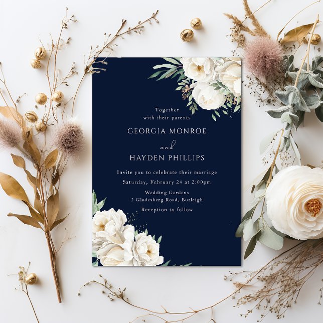 Invitación Boda de Marina Premium Floral White de Lujo (Subido por el creador)
