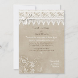 Invitación Boda de mariposa de encaje floral