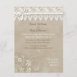 Invitación Boda de mariposa de encaje floral