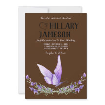 Boda de mariposa de lavanda acuarela