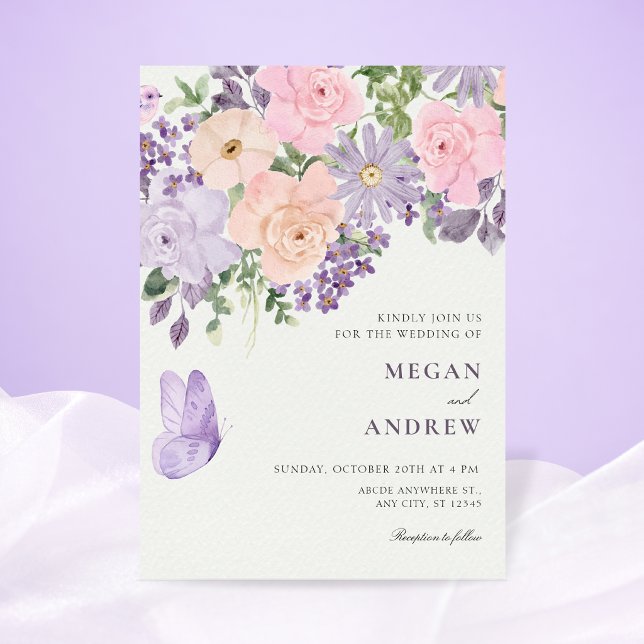 Invitación Boda de mariposa floral (Subido por el creador)