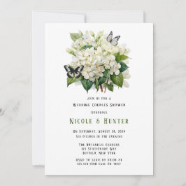 Invitación Boda de mariposa Hidrangea Blanca Ducha de Parejas