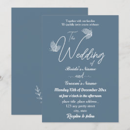 Invitación Boda de mariposas azules polvorientas