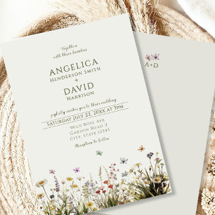Invitación Boda de mariposas Boho Wildflowers