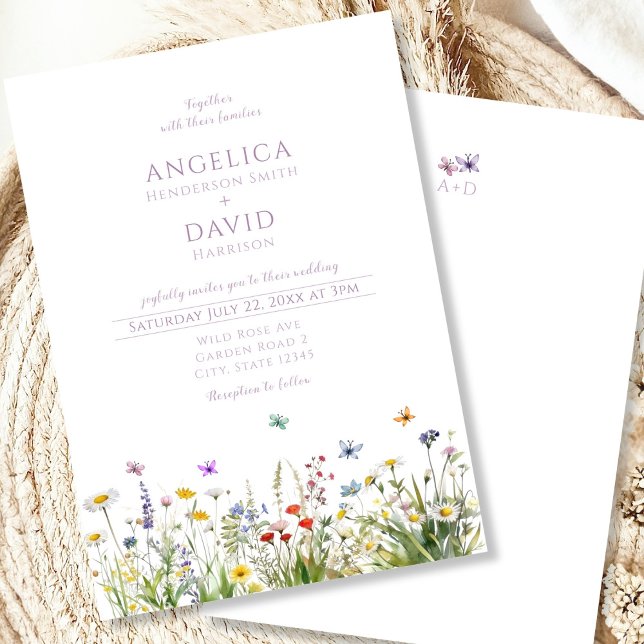 Invitación Boda de mariposas Whimsical Wildflowers (Subido por el creador)