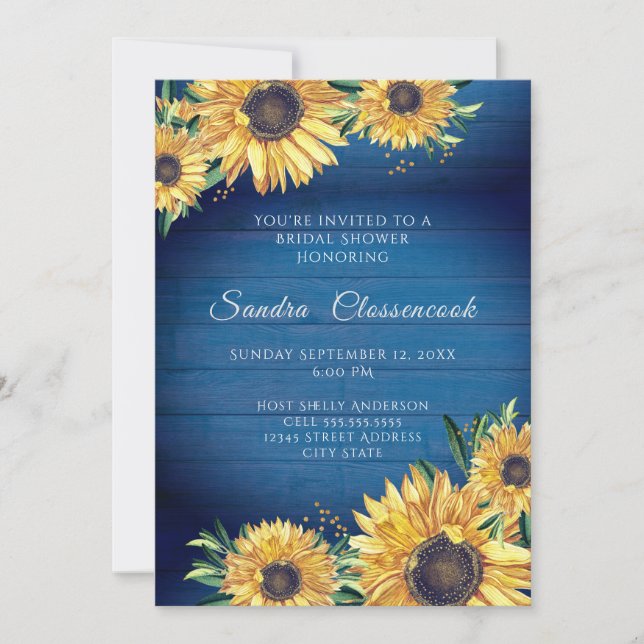 Invitación Boda de mariscos de la Marina Rusa de Girasol (Anverso)