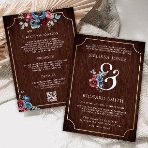 Invitación Boda de mariscos y ampersores florales de la Marin
