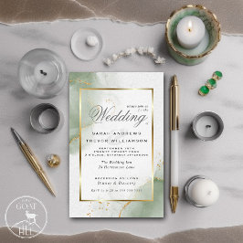Invitación Boda De Mármol Abstracto De Sage