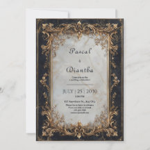 Boda de Mármol Blanco Barroco de Oro de Lujo