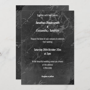 Invitación Boda DE MÁRMOL BLANCO Y NEGRO