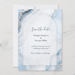 Invitación Boda de mármol de ágata de hielo ártico en inviern