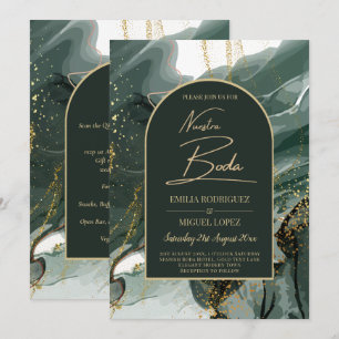 Invitación Boda de Mármol de la Agencia de Oro Verde de Esmer