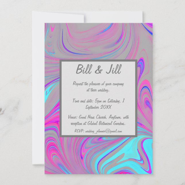 Invitación Boda de Mármol Líquido (Anverso)