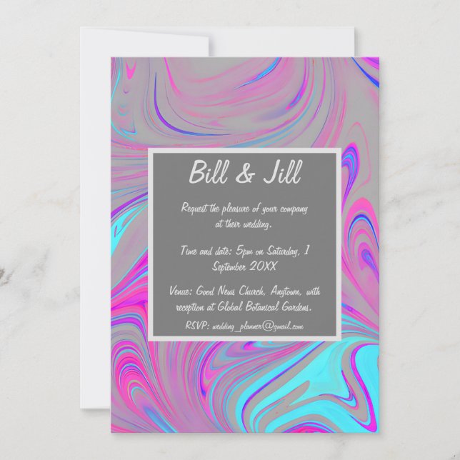 Invitación Boda de Mármol Líquido (Anverso)