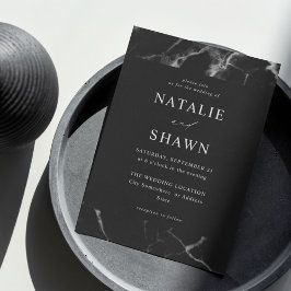 Invitación Boda de Mármol Negro