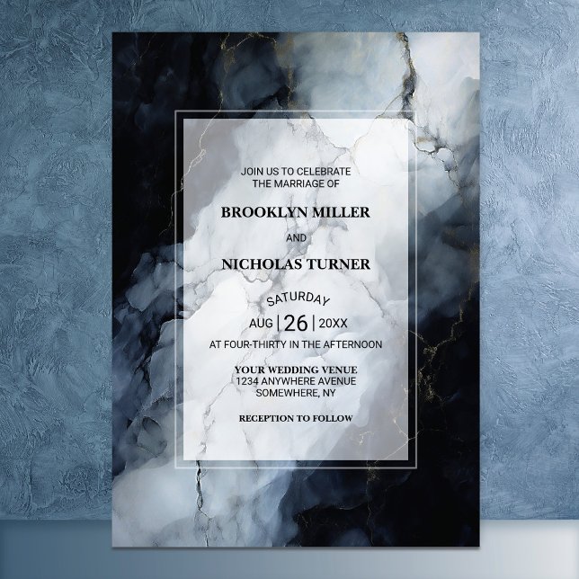 Invitación Boda de Mármol Negro (Subido por el creador)