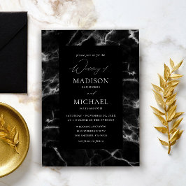 Invitación Boda de mármol negro 2