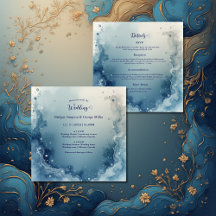 boda de mármol tinta costera soñadora azul blanco