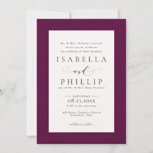 Invitación Boda de maroon burgundy formal
