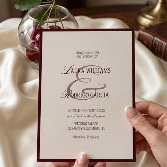 Invitación Boda de Marrón Marfil Dinero Antiguo (Subido por el creador)