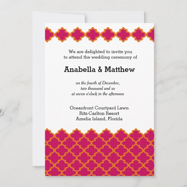 Invitación Boda de Marruecos (Anverso)