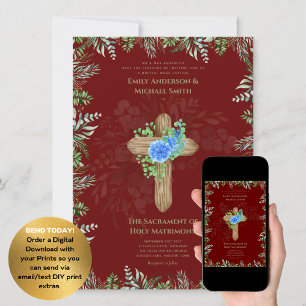 Invitación Boda de Masa Nupcial de la Cruz Borgoña