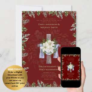 Invitación Boda de Masa Nupcial de la Cruz Borgoña