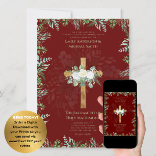 Invitación Boda de Masa Nupcial de la Cruz Borgoña