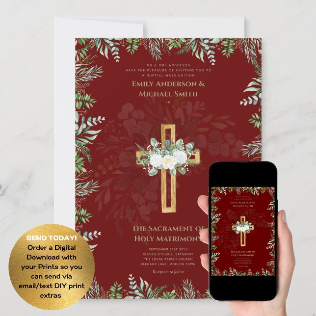 Invitación Boda de Masa Nupcial de la Cruz Borgoña (Subido por el creador)
