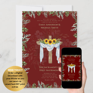 Invitación Boda de Masa Nupcial de la Cruz Borgoña