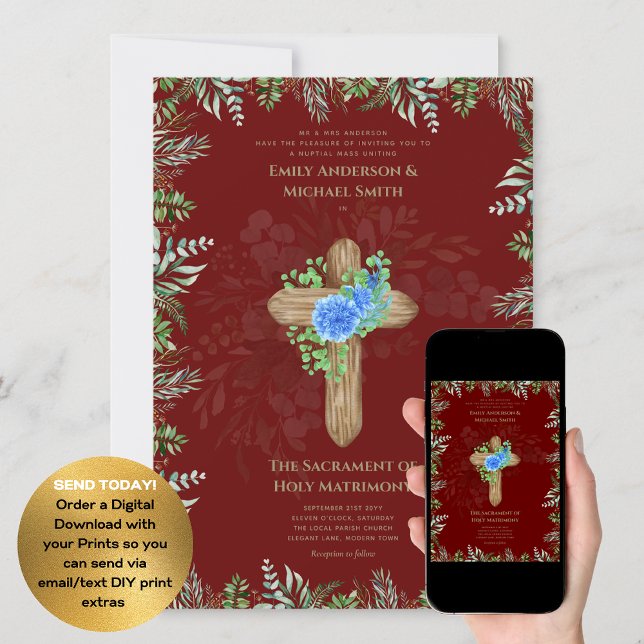 Invitación Boda de Masa Nupcial de la Cruz Borgoña (Subido por el creador)