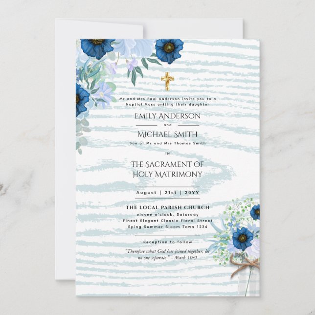 Invitación Boda de Masa Nupcial de la Iglesia Católica Rusa (Anverso)
