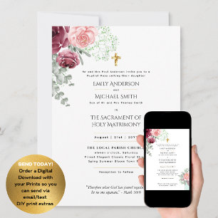 Invitación Boda de Masa Nupcial de la Iglesia Ortodoxa Borgoñ