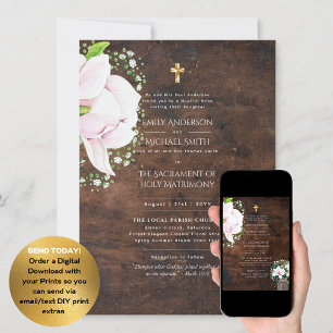 Invitación Boda de Masa Nupcial de la Iglesia Rusa Floral Cat