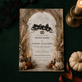 Invitación Boda de Mascarada de Halloween Encantada